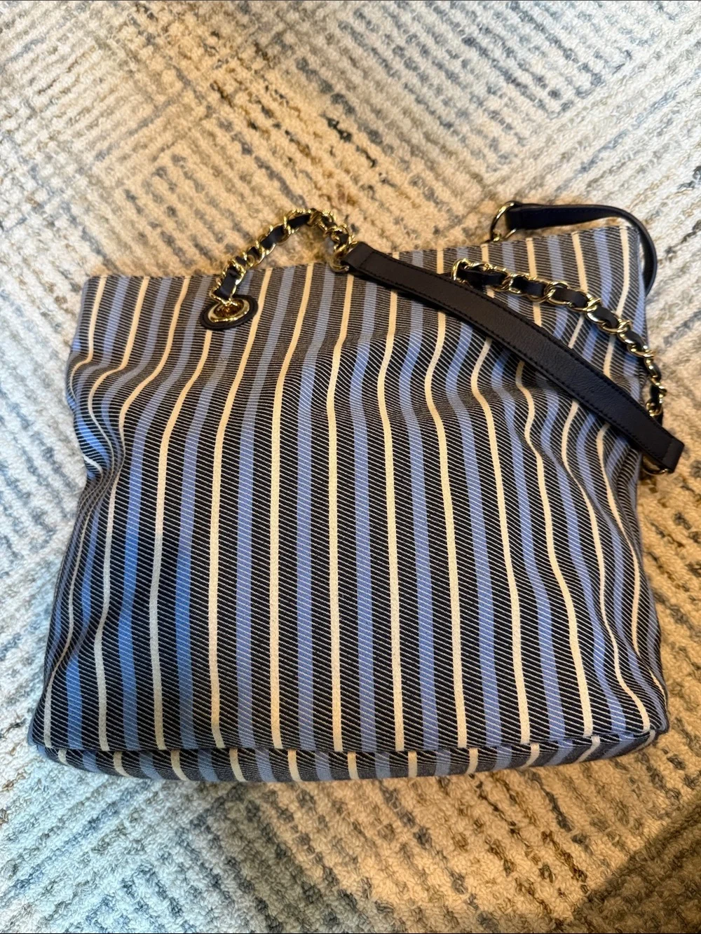 Talbots  Set Navy and White Espadrilles and Tote